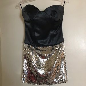 Navy and sequin party dress